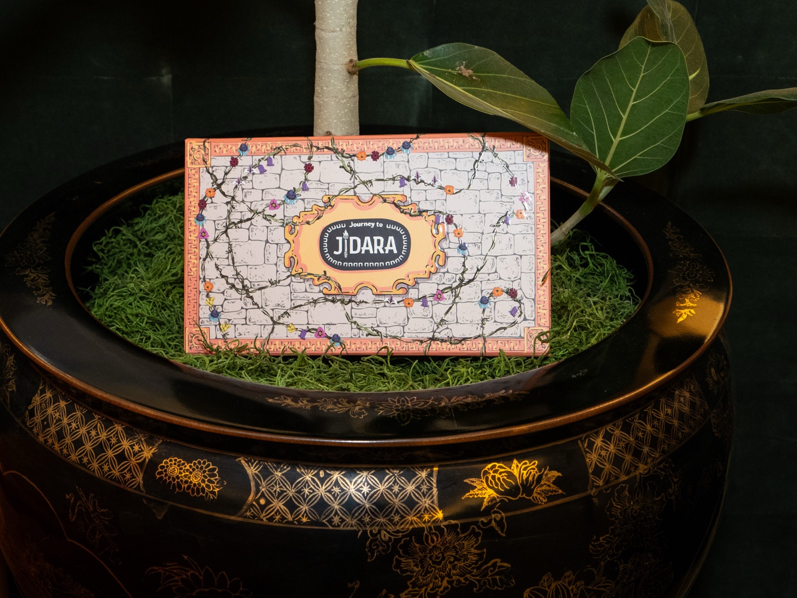 Puzzle box open revealing internal mechanisms and compartments